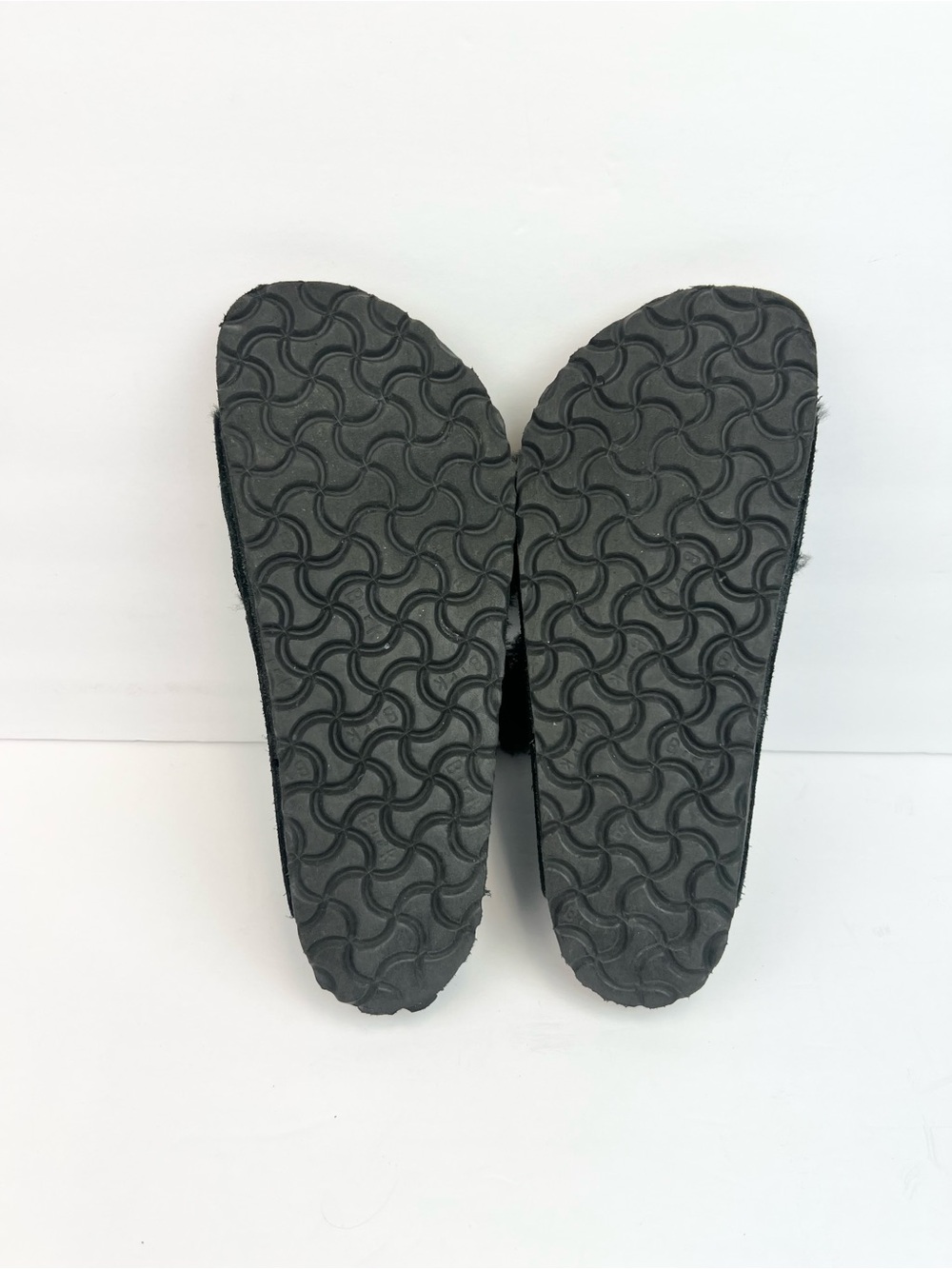 Birkenstock Black Faux Shearling Double Buckle Slides US 7 Euro 38 - Picture 4 of 8